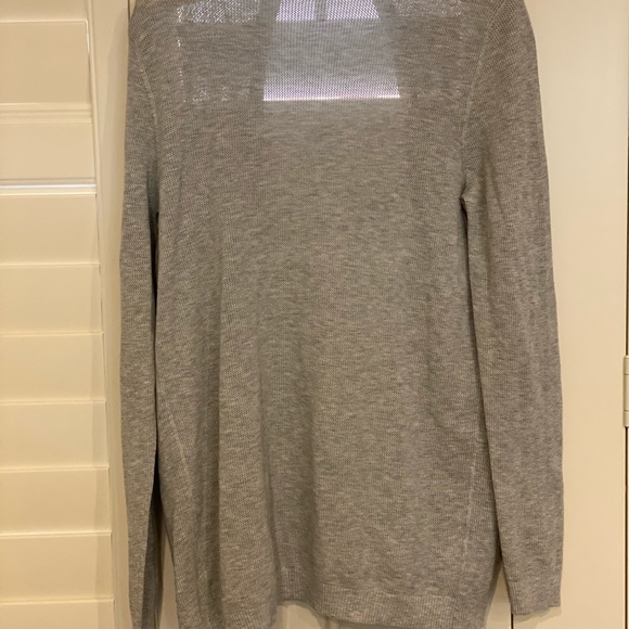Theory Women’s Heathered Nickel Giana B Cardigan in Size Large - Picture 2 of 6